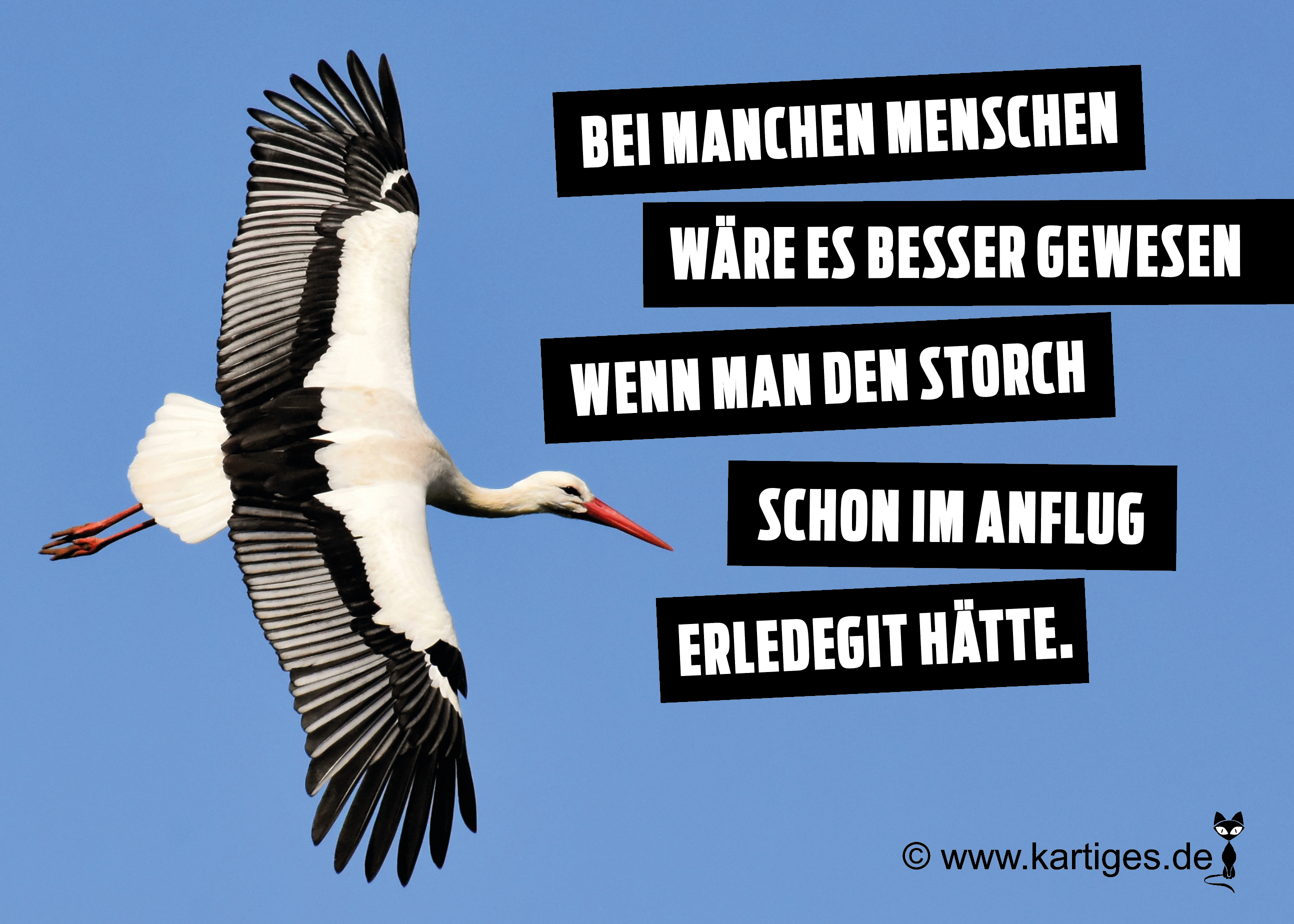 Bei manchen Menschen wäre es besser gewesen man hätte den Storch schon im Anflug erledigt.