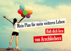 Mein Plan für mein weiteres Leben: Halt dich fern von Arschlöchern