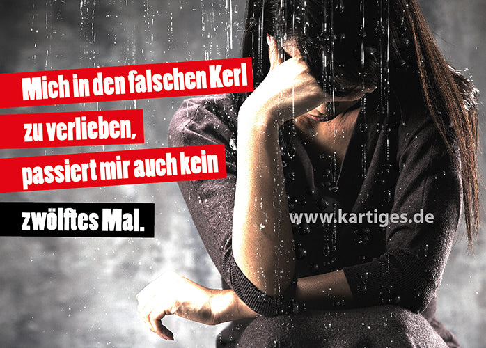 Mich in den falschen Kerl zu verlieben, passiert mir auch kein zwölftes Mal.